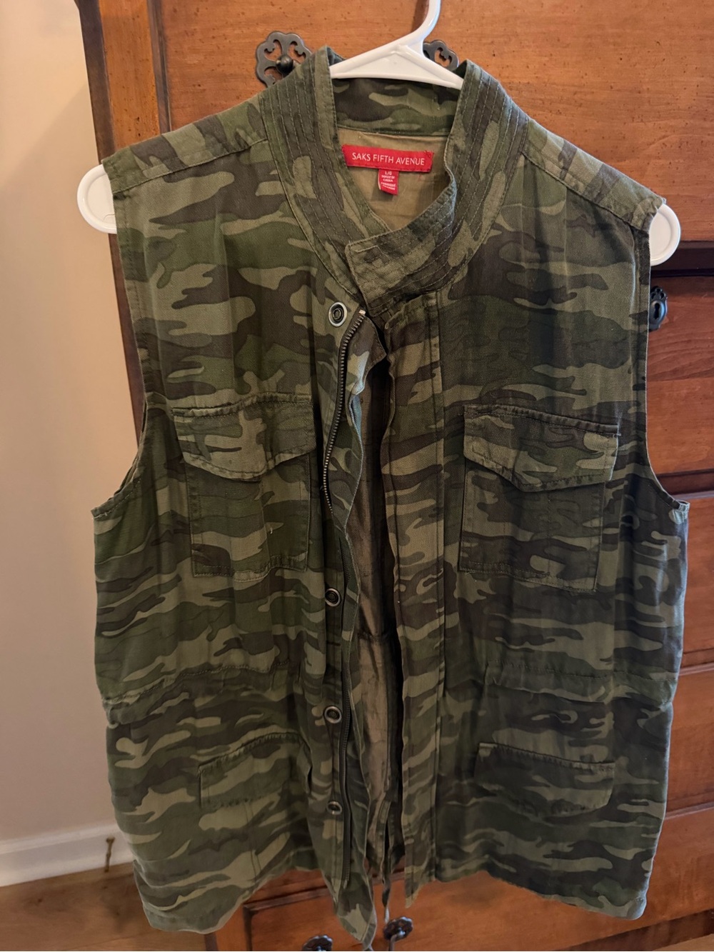 Saks Fifth Avenue Green Camo Utility Shirt